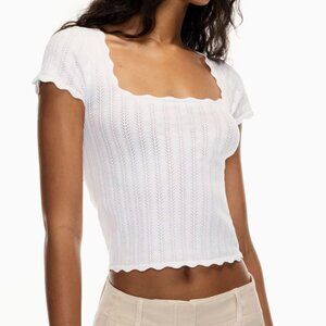 Aritzia Wilfred Parcel Top Short-sleeve Pointelle Sweater